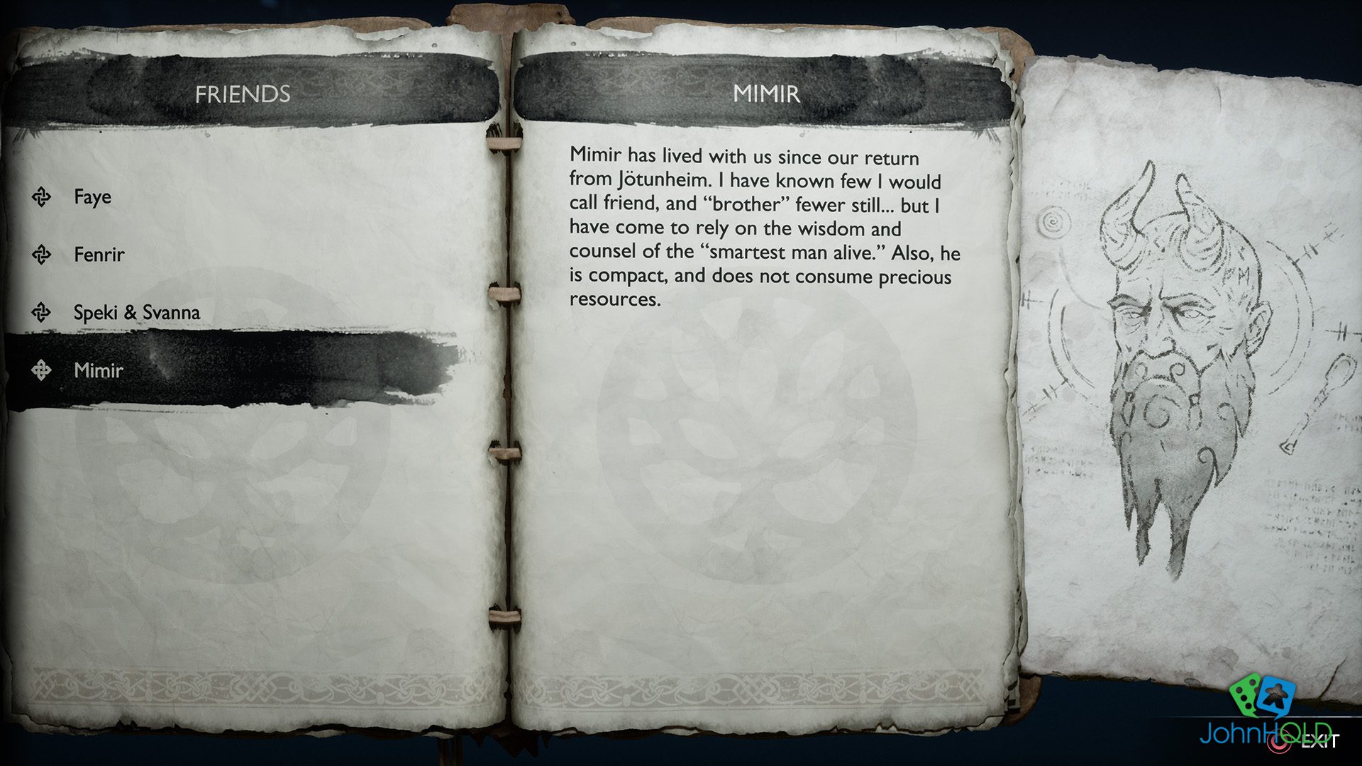 20221219 - God of War Ragnarok - Reading the journal of Kratos is illuminating